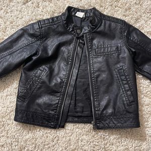 Gently used toddler boys biker leather H&M jacket